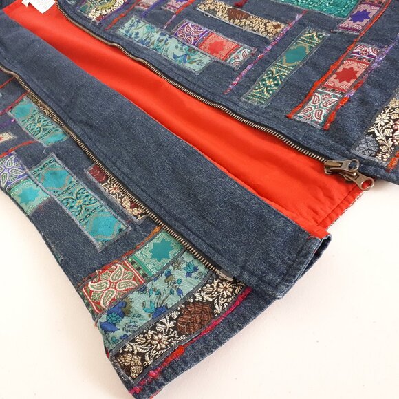 Coldwater Creek Vintage Patchwork Denim Vest - Picture 6 of 14